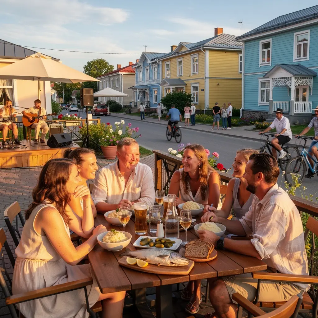 Reisija, kes uurib Tallinna vanalinna tänavaid ja ajaloolisi hooneid, nautides kohalikke toite.